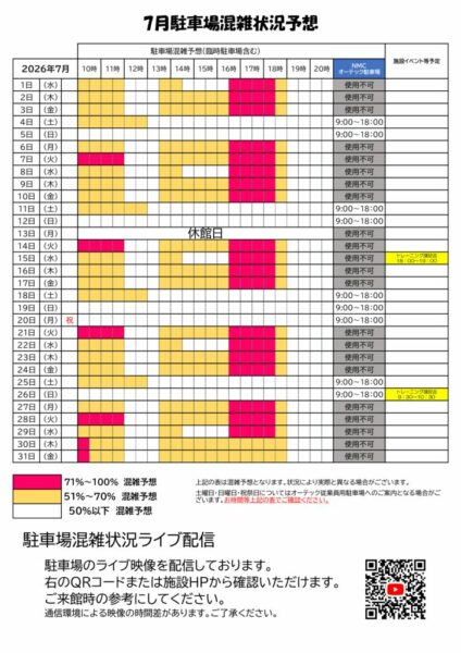 2026年7月駐車場混雑予想のサムネイル